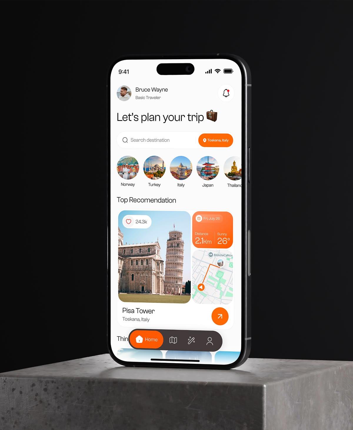 VORTEXA mobile app UI/UX design mockup